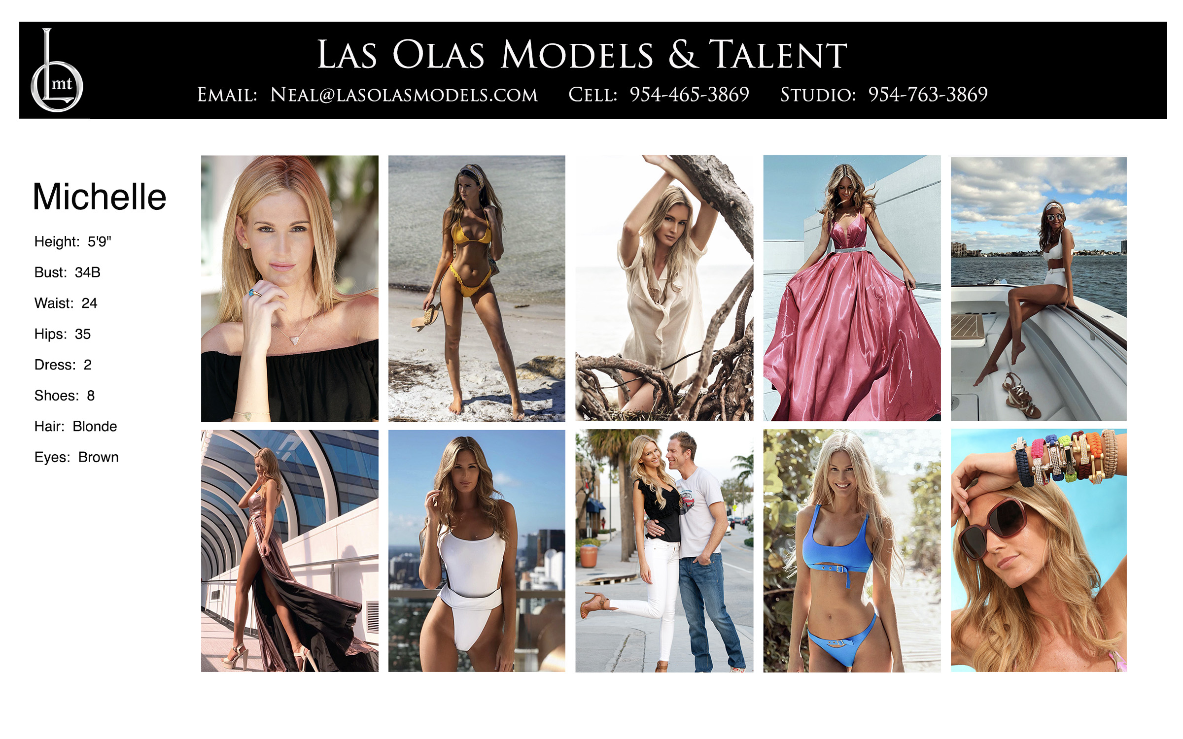 Models Fort Lauderdale Miami South Florida - Print Video Commercial Catalog - Las Olas Models & Talent - Michelle Comp